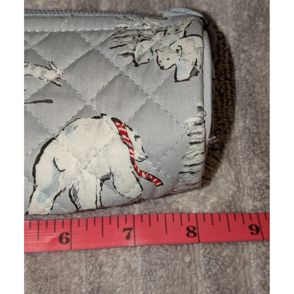 Vera Bradley Polar Bear Quilted Cotton Cosmetic Bag Blue Gray Winter Pouch 8